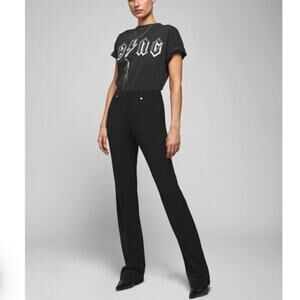 Anine Bing Charlotte Trouser Flare Leg Pants Black XS